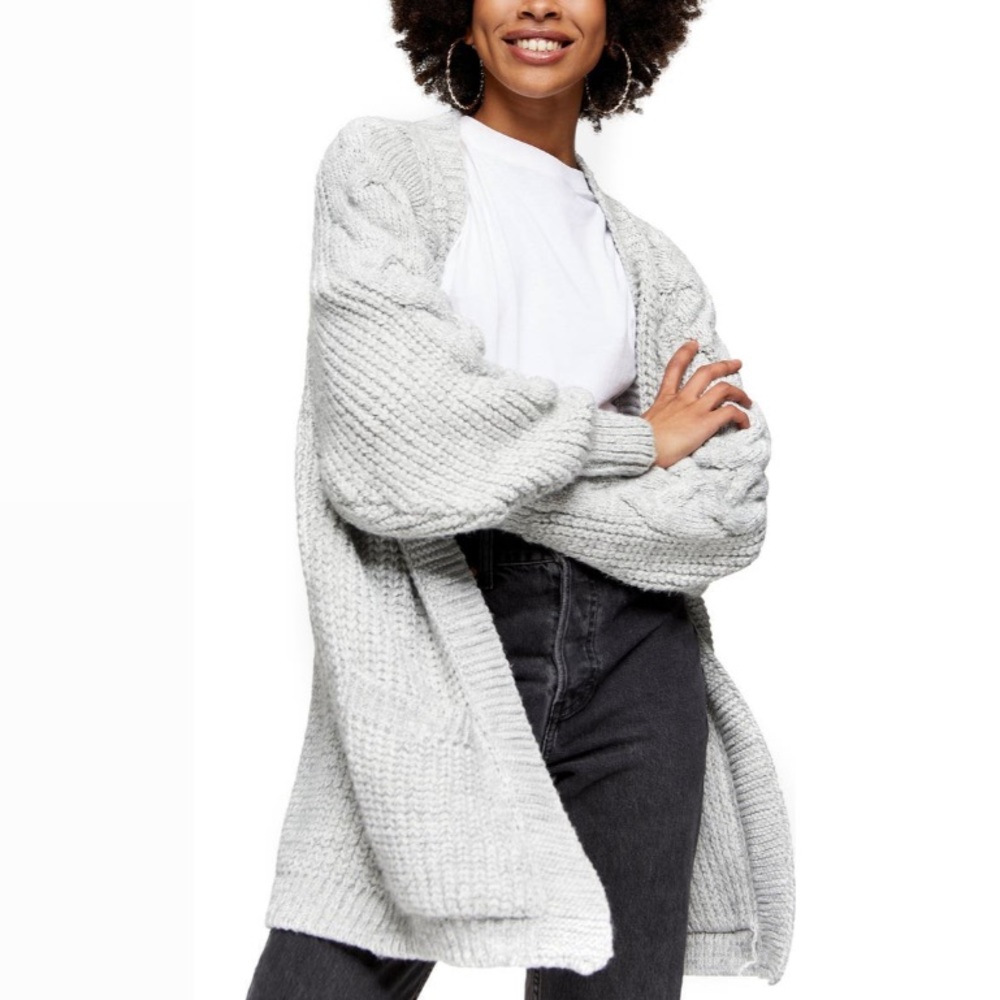 TOPSHOP Cable Sleeve Cardigan - size M